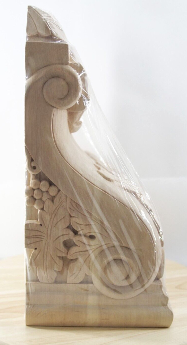 2 SOLID‎ SCROLL CORBEL BRACKET ARCHITECTURAL ACCENT WOOD 15" x 7" x 5"